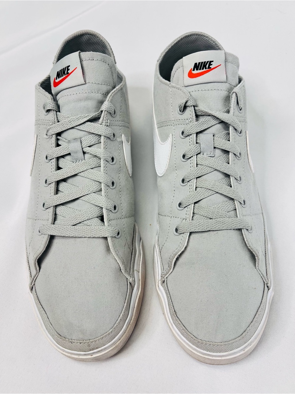 Nike Court Legacy Grey White Swoosh Mens Lace Up Sneakers Size 13 - Picture 5 of 8